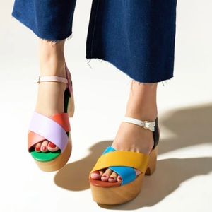 Charlotte Stone Dermot Clog Sandals Confetti